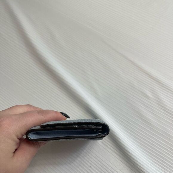 Michael Kors Mini Compact Blue Leather Card Wallet - Picture 8 of 9